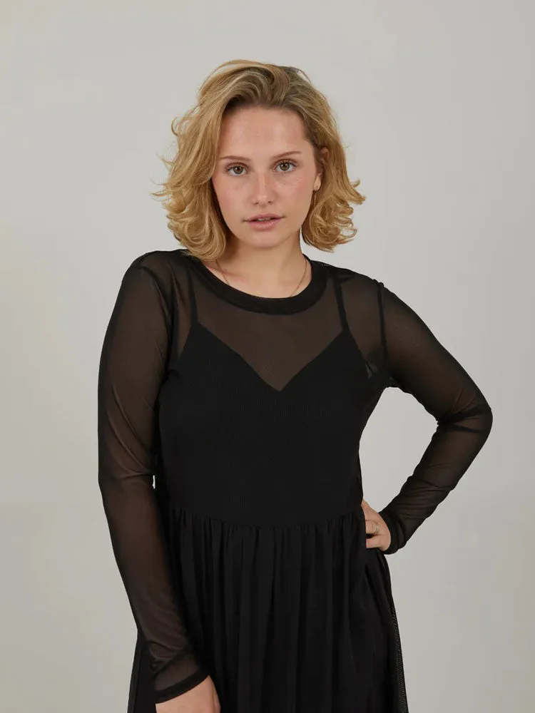 CC Heart Eve Mesh Dress Black