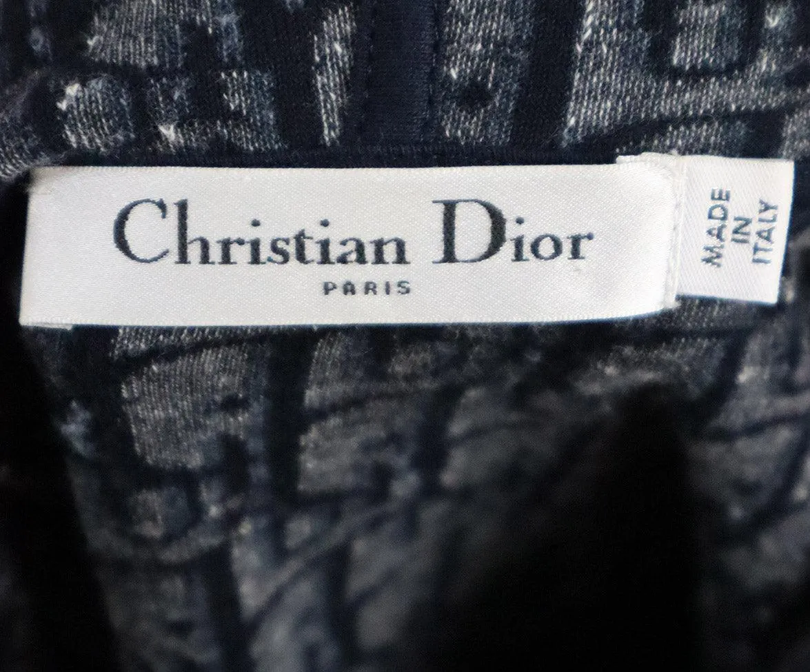 Christian Dior Navy & White Monogram Velour Dress sz 6
