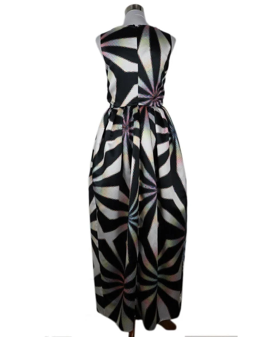 Christopher J. Rogers Black & Multicolor Print Dress sz 4