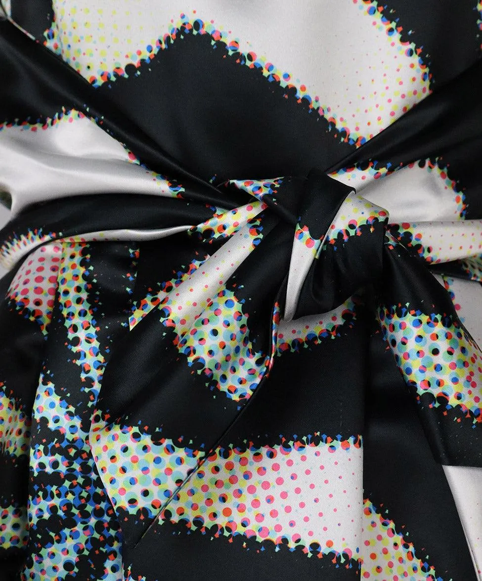 Christopher J. Rogers Black & Multicolor Print Dress sz 4