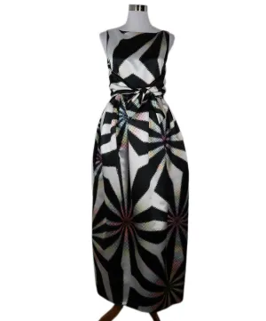 Christopher J. Rogers Black & Multicolor Print Dress sz 4