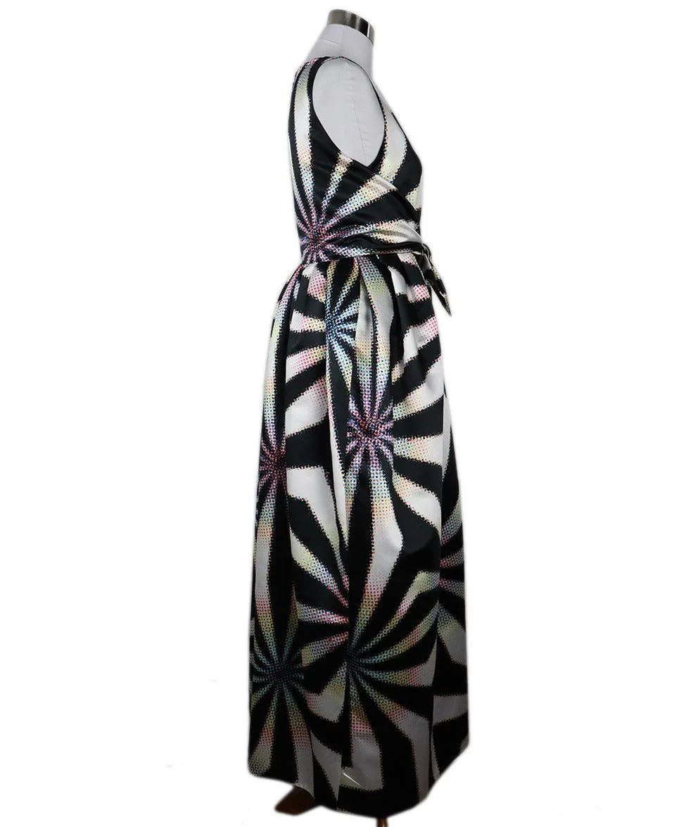 Christopher J. Rogers Black & Multicolor Print Dress sz 4