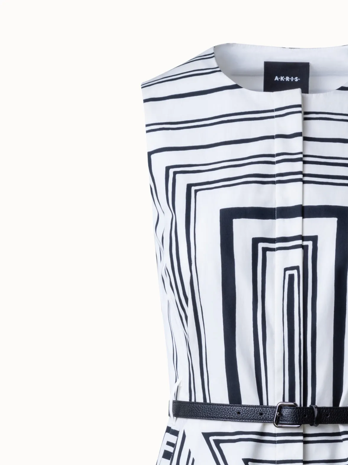Cotton Midi Dress with Lizzi's Lines Print 