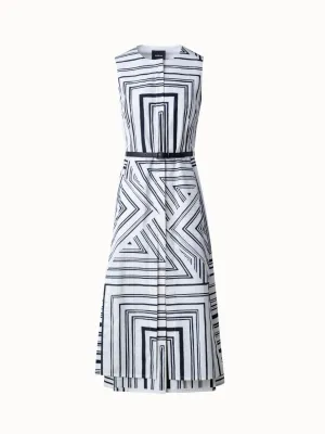 Cotton Midi Dress with Lizzi's Lines Print 
