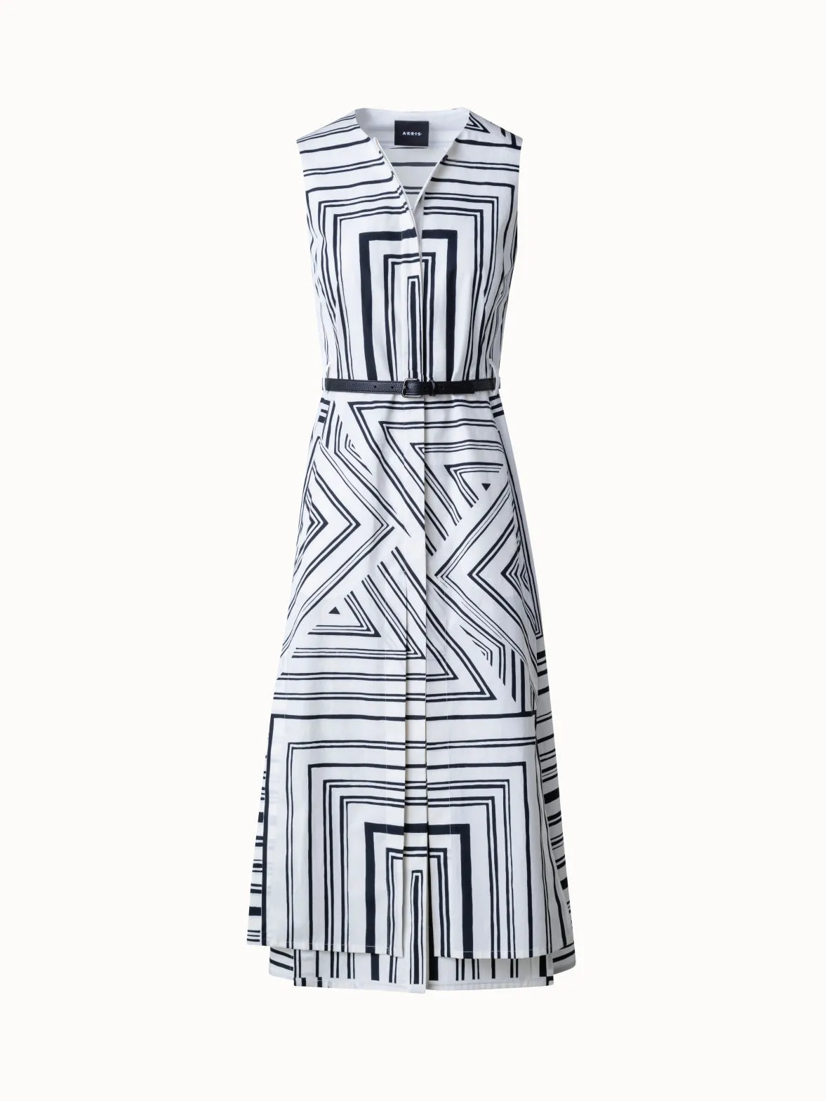 Cotton Midi Dress with Lizzi's Lines Print 