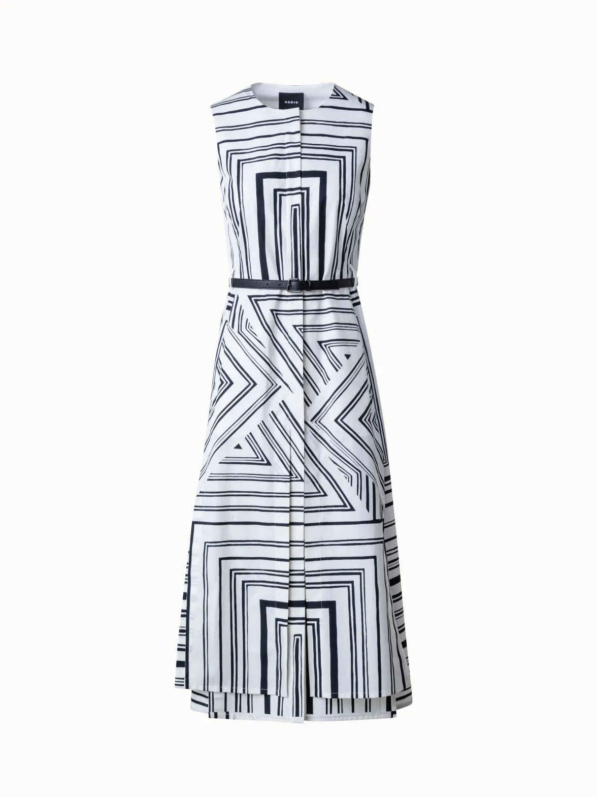 Cotton Midi Dress with Lizzi's Lines Print 