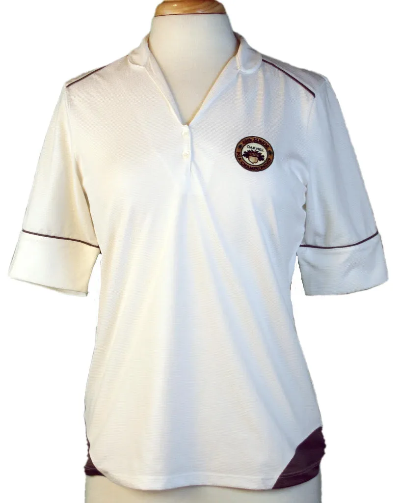 Cutter & Buck V- Neck Polo with Mock Collar & Logo Size M