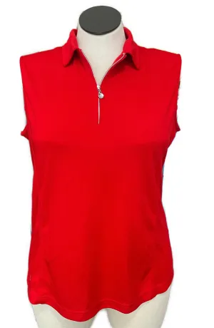 Daily Sports Red Zip Sleeveless Golf Polo Size XXL MSP$75