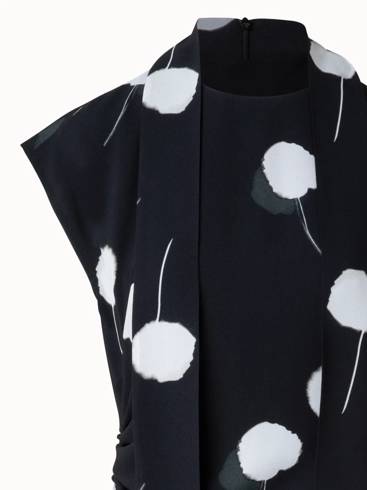 Dandelion Print Midi Dress with Removable Bow 
