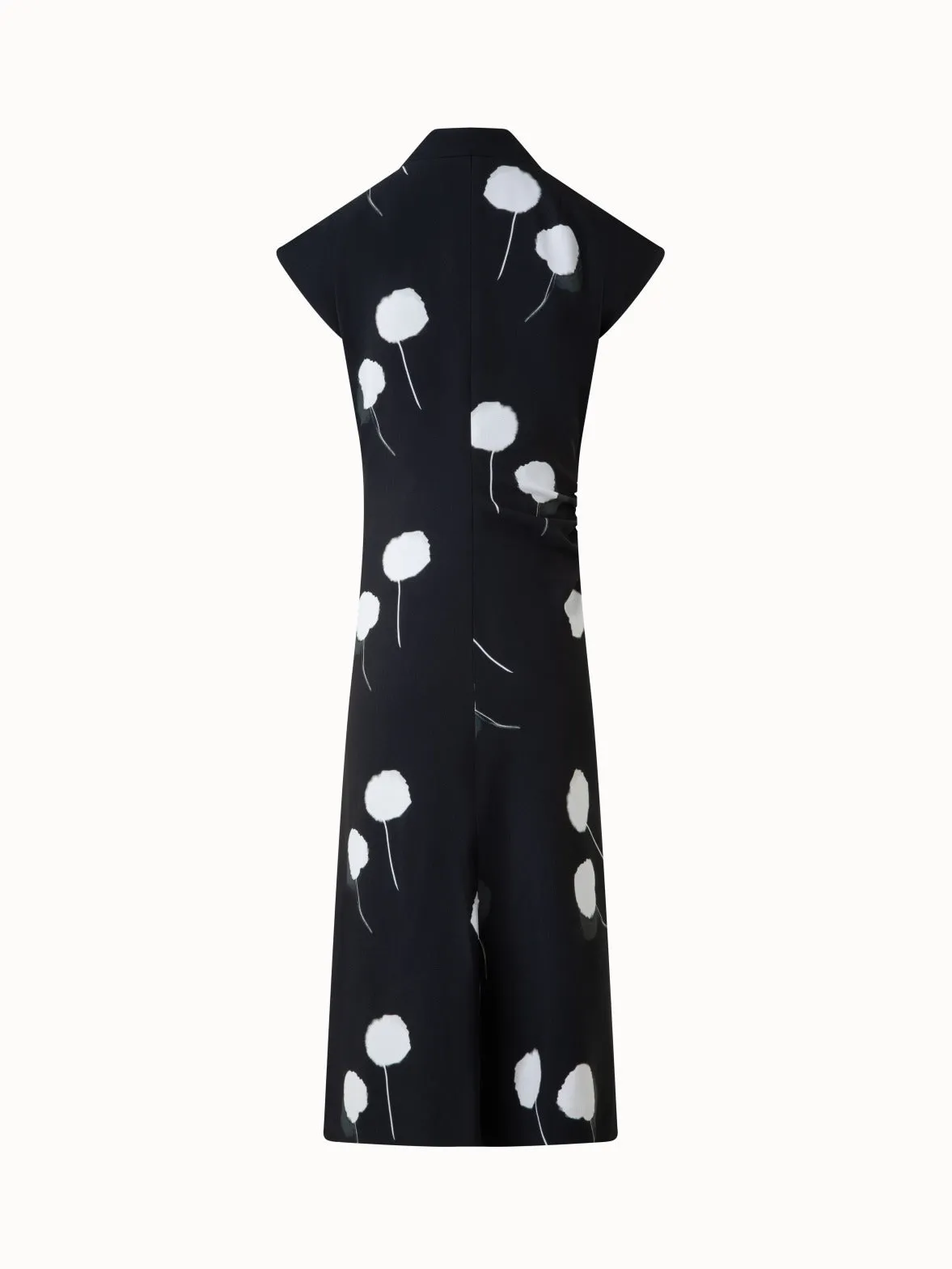 Dandelion Print Midi Dress with Removable Bow 