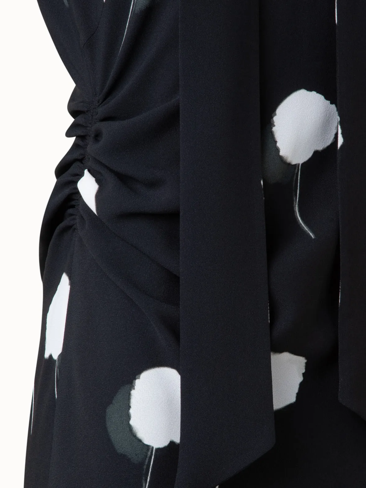 Dandelion Print Midi Dress with Removable Bow 