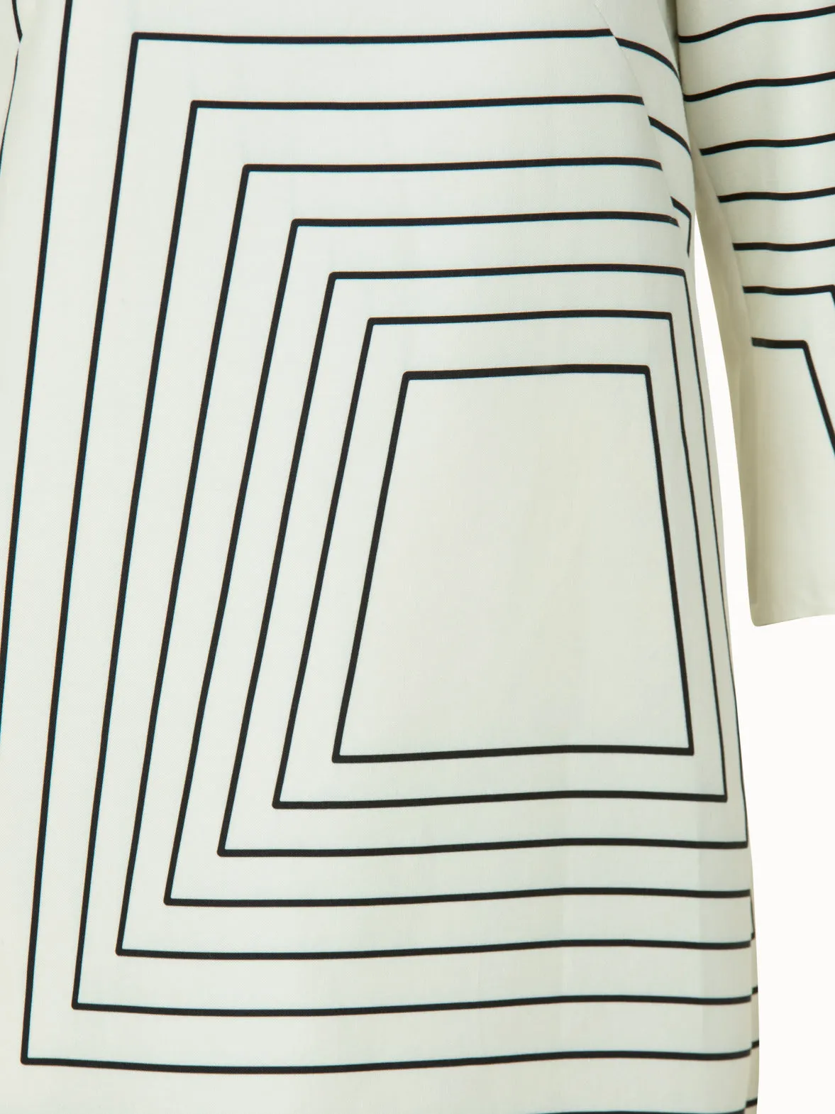 Double-Face Dress with Trapezoid Sqaure Print 