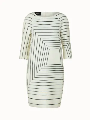 Double-Face Dress with Trapezoid Sqaure Print 