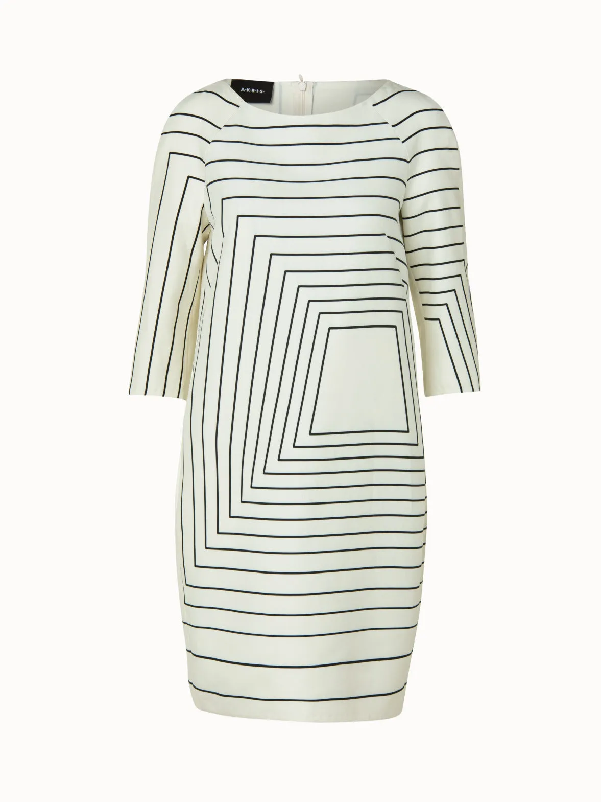 Double-Face Dress with Trapezoid Sqaure Print 