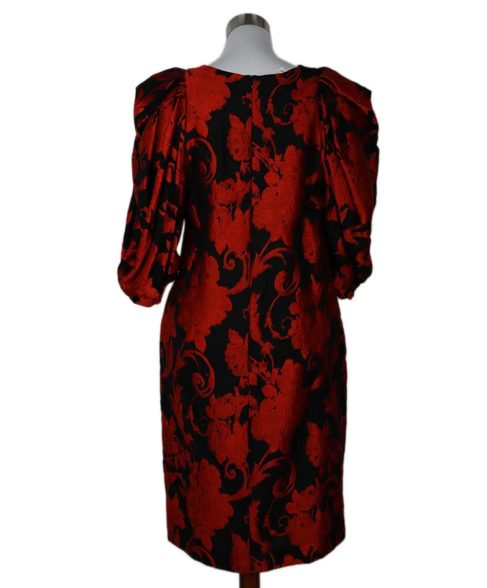Dries Van Noten Black & Red Embroidered Dress sz 4