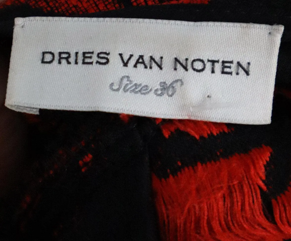 Dries Van Noten Black & Red Embroidered Dress sz 4