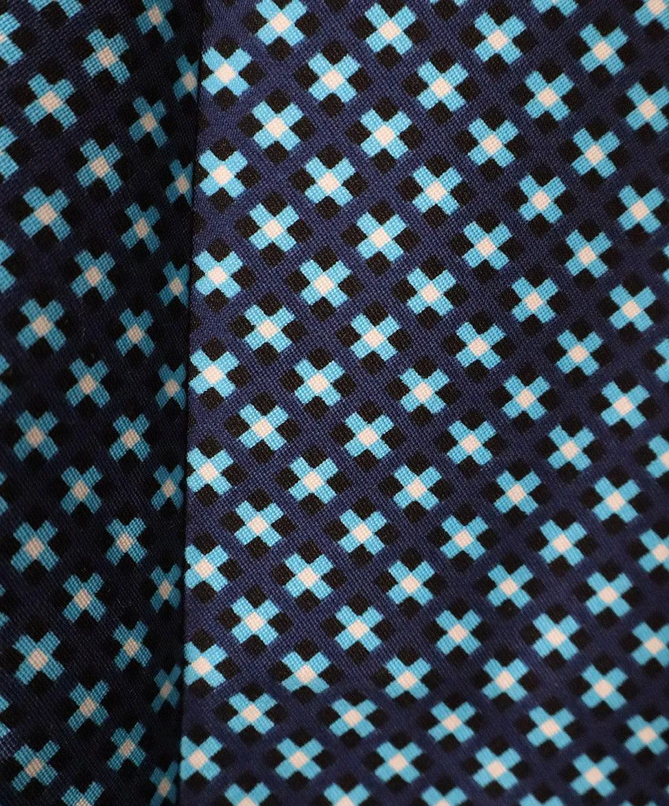 DVF Blue Turquoise Print Cotton Dress sz 10