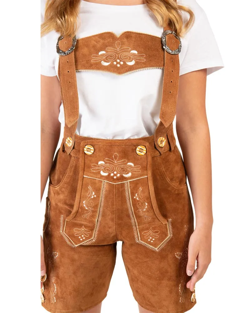 Elke Authentic Leather Lederhosen Womens Costume