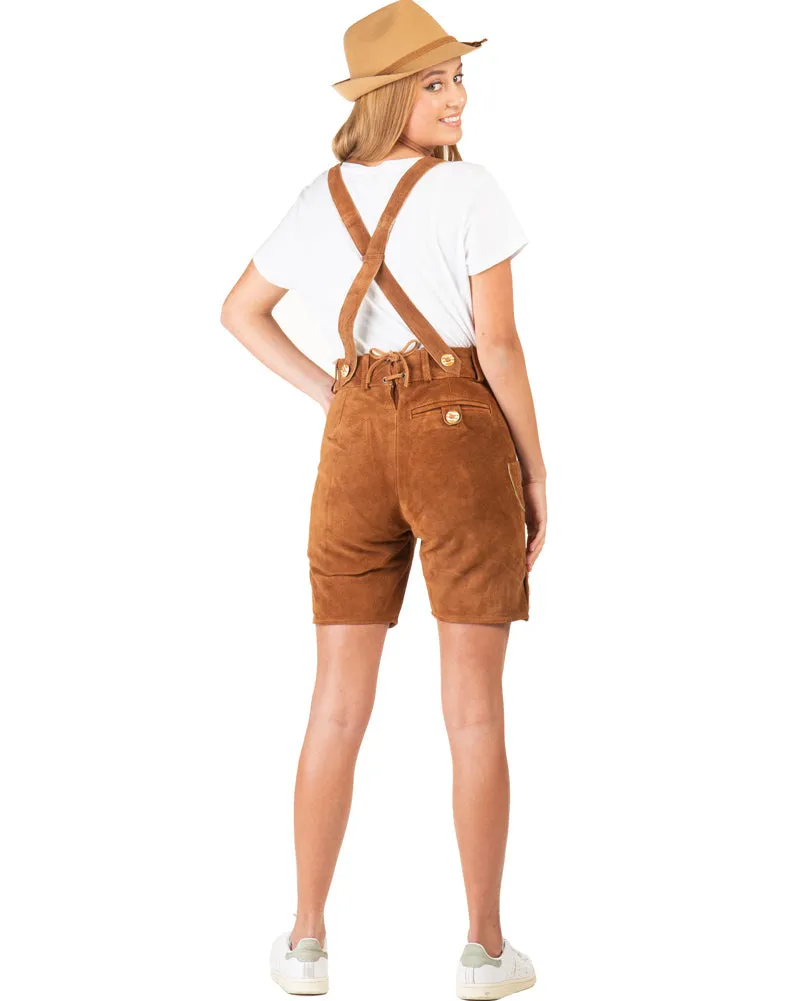 Elke Authentic Leather Lederhosen Womens Costume