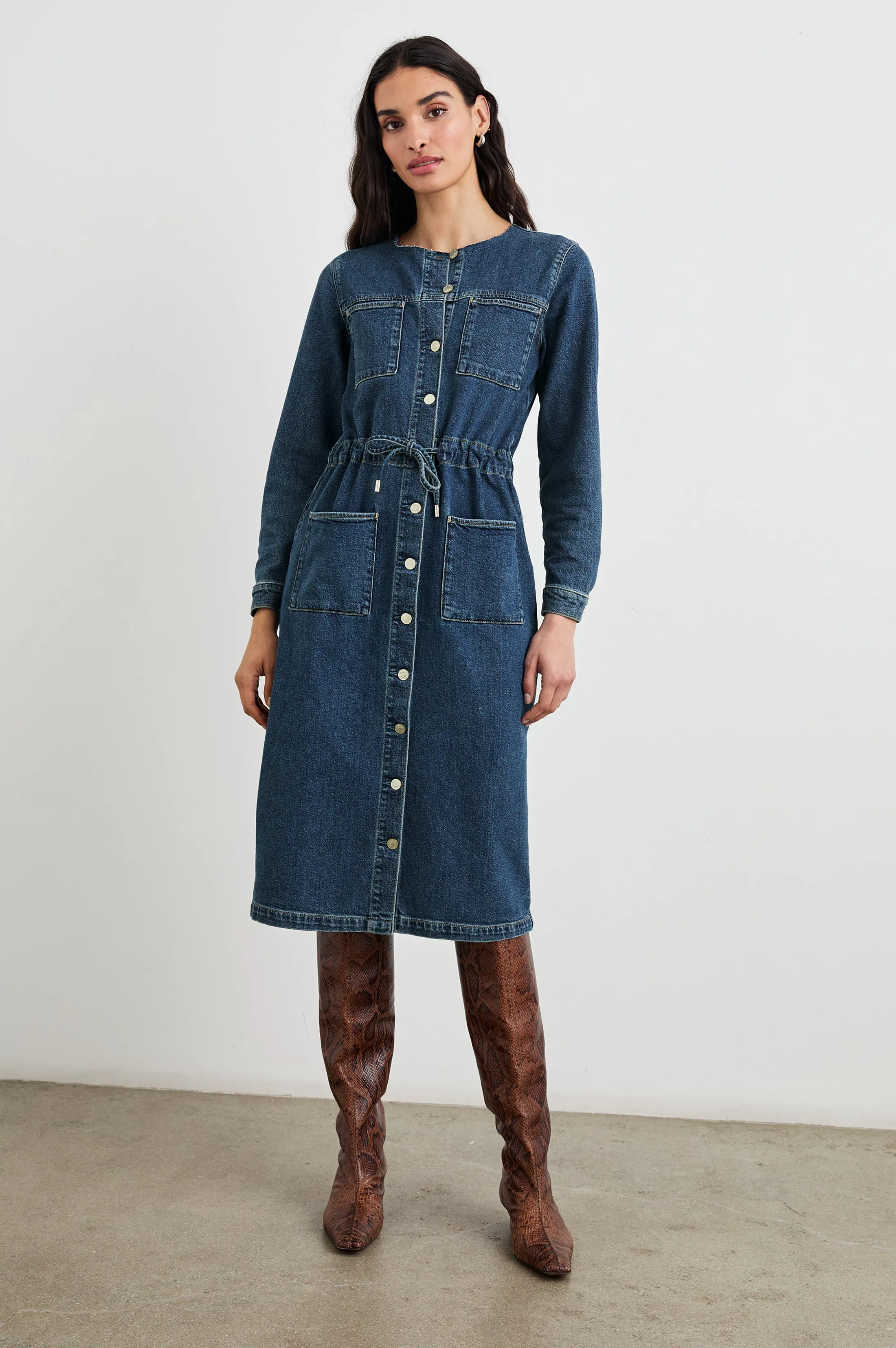 ELYSIAN DRESS - PEBBLE BLUE Rails