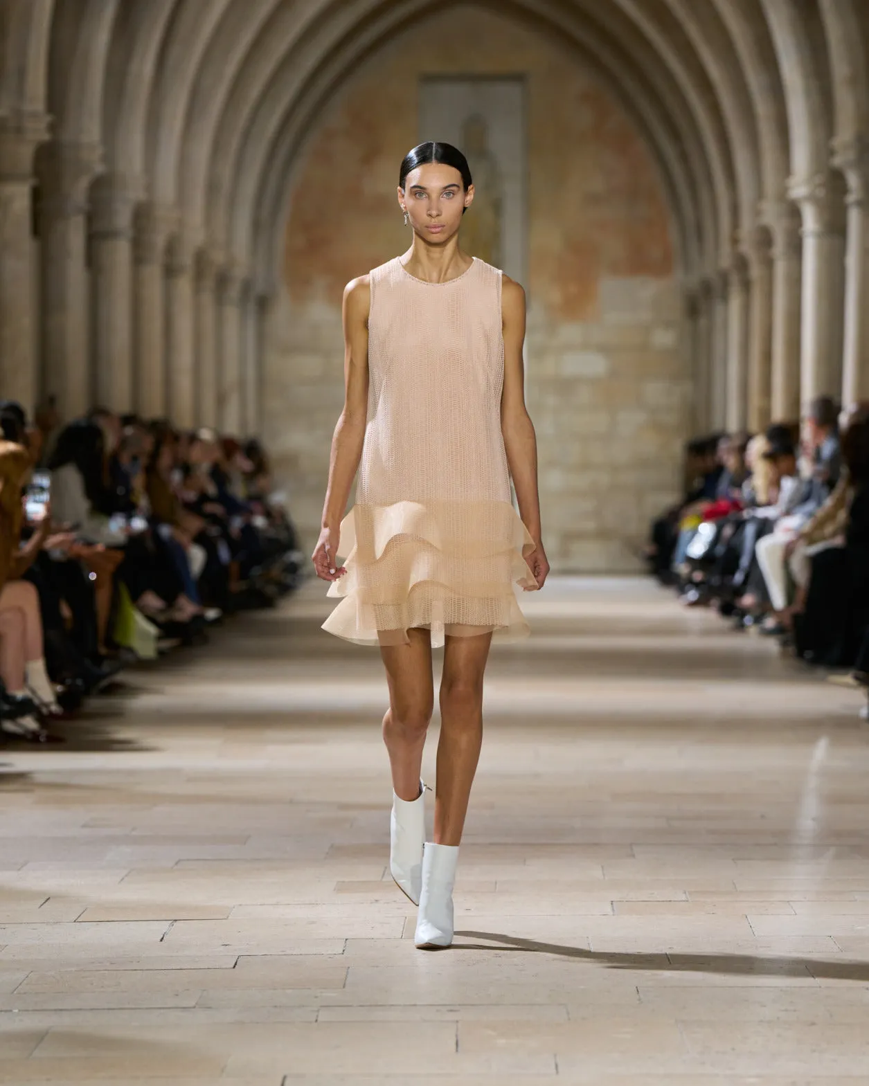 Embroided Cocktail Dress with Waves 