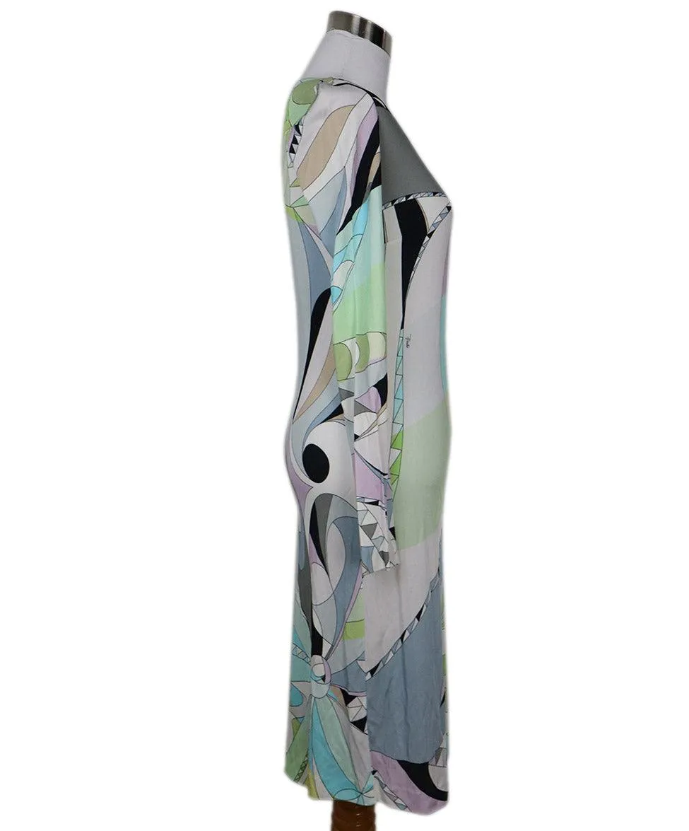 Emilio Pucci Black Green & Lavender Dress sz 6