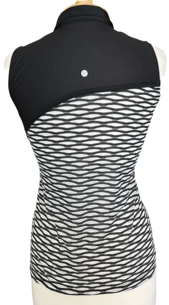 EP NY Black & White Sleeveless Jacquard Golf top Size S MSP$