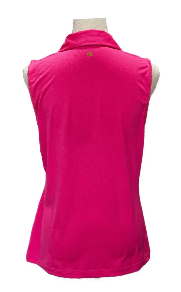 EP NY Bright Pink Sleeveless Golf Polo w/ Logo Size M