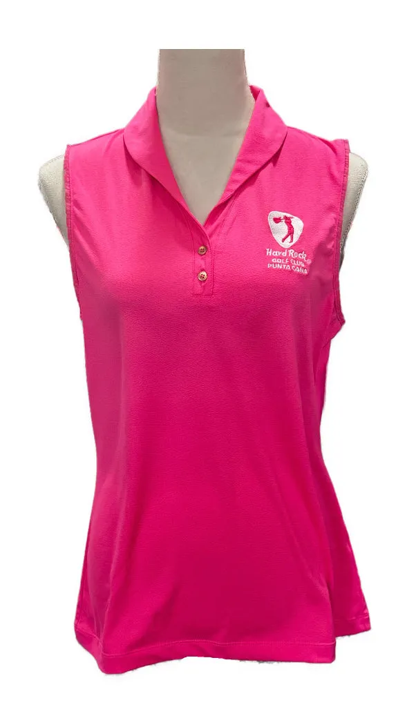 EP NY Bright Pink Sleeveless Golf Polo w/ Logo Size M