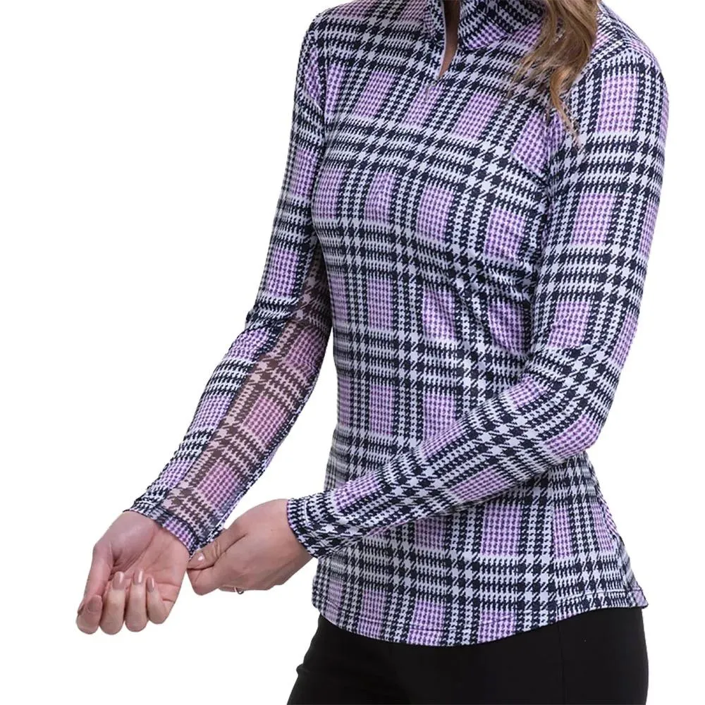 EP NY Glenn Plaid Long Sleeve Golf Sun Shirt - Purple Plaid Size XXL MSP$95