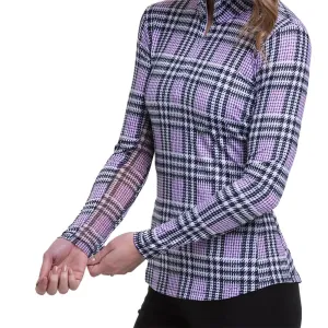 EP NY Glenn Plaid Long Sleeve Golf Sun Shirt - Purple Plaid Size XXL MSP$95
