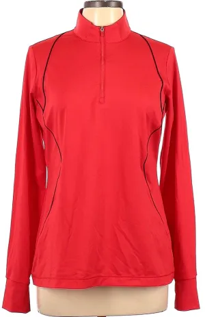 EP NY Red Zip Mock Golf Pullover w/ Black Trim Size L MSP$85