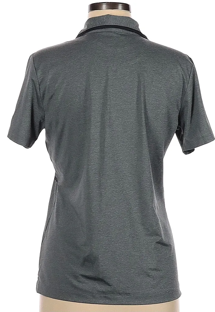 EP Pro Gray V-neck Polo with Black Trim & Sleeve Logo Size M MSP$74