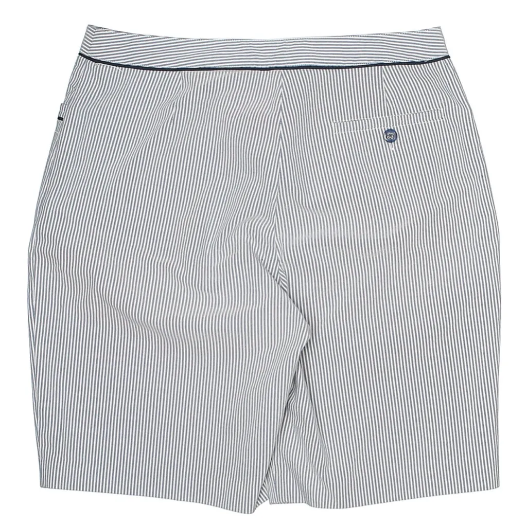 EP Pro Pale Blue Seersucker Stripe Short w/Navy Trim Size 8