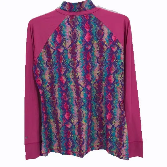EP Pro Pink & Patterned Zip Pullover Size L
