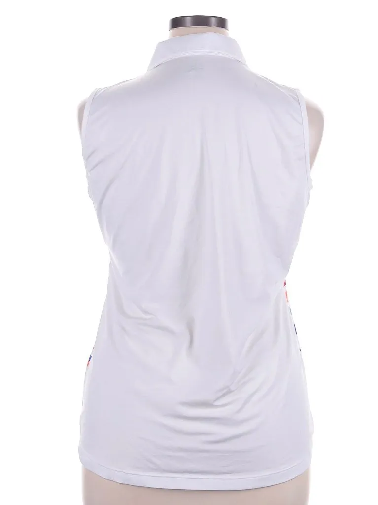 EP Sport White Sleeveless Golf Polo w/ Rainbiw Print Size XL