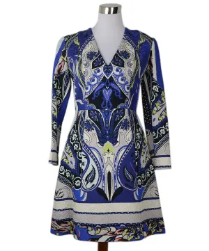 Etro Blue Print Cotton Dress sz 6