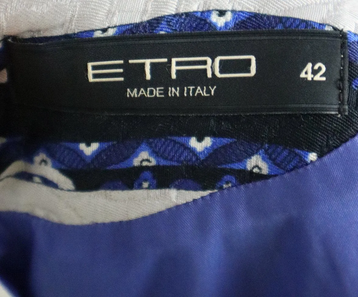 Etro Blue Print Cotton Dress sz 6