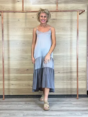 European Culture Sleeveless Dress Pewter