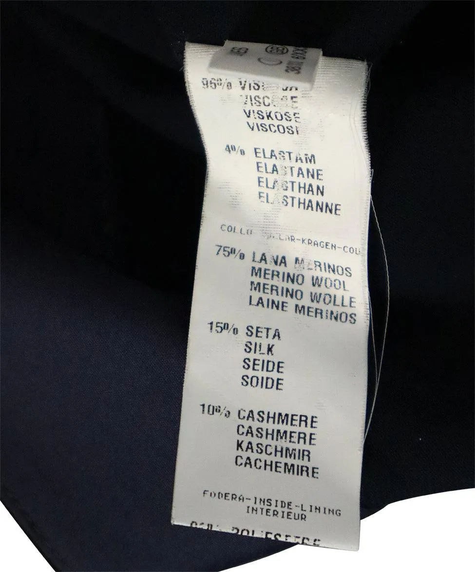 Fabiana Filippi Navy Silk & Grey Knit Dress sz 4