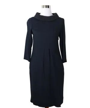 Fabiana Filippi Navy Silk & Grey Knit Dress sz 4