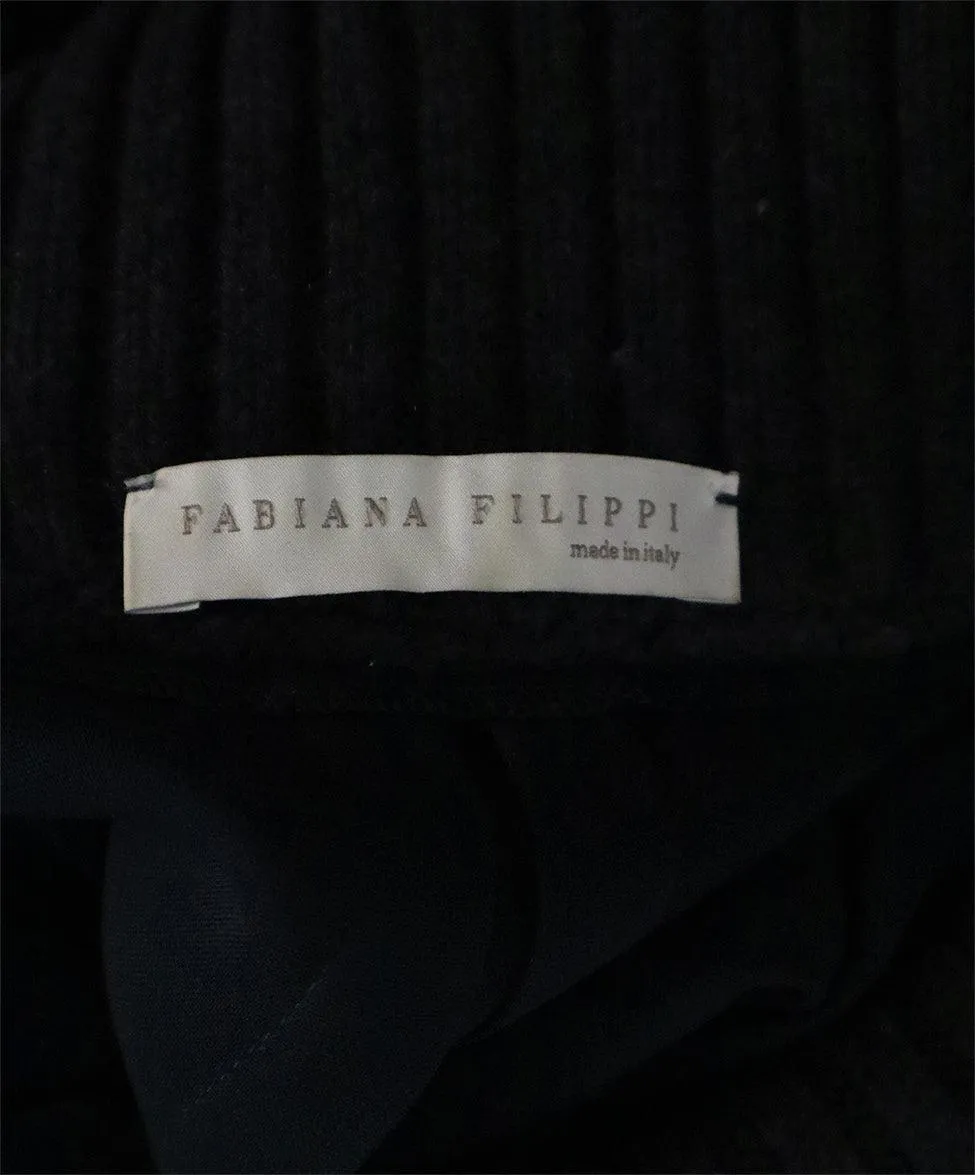 Fabiana Filippi Navy Silk & Grey Knit Dress sz 4