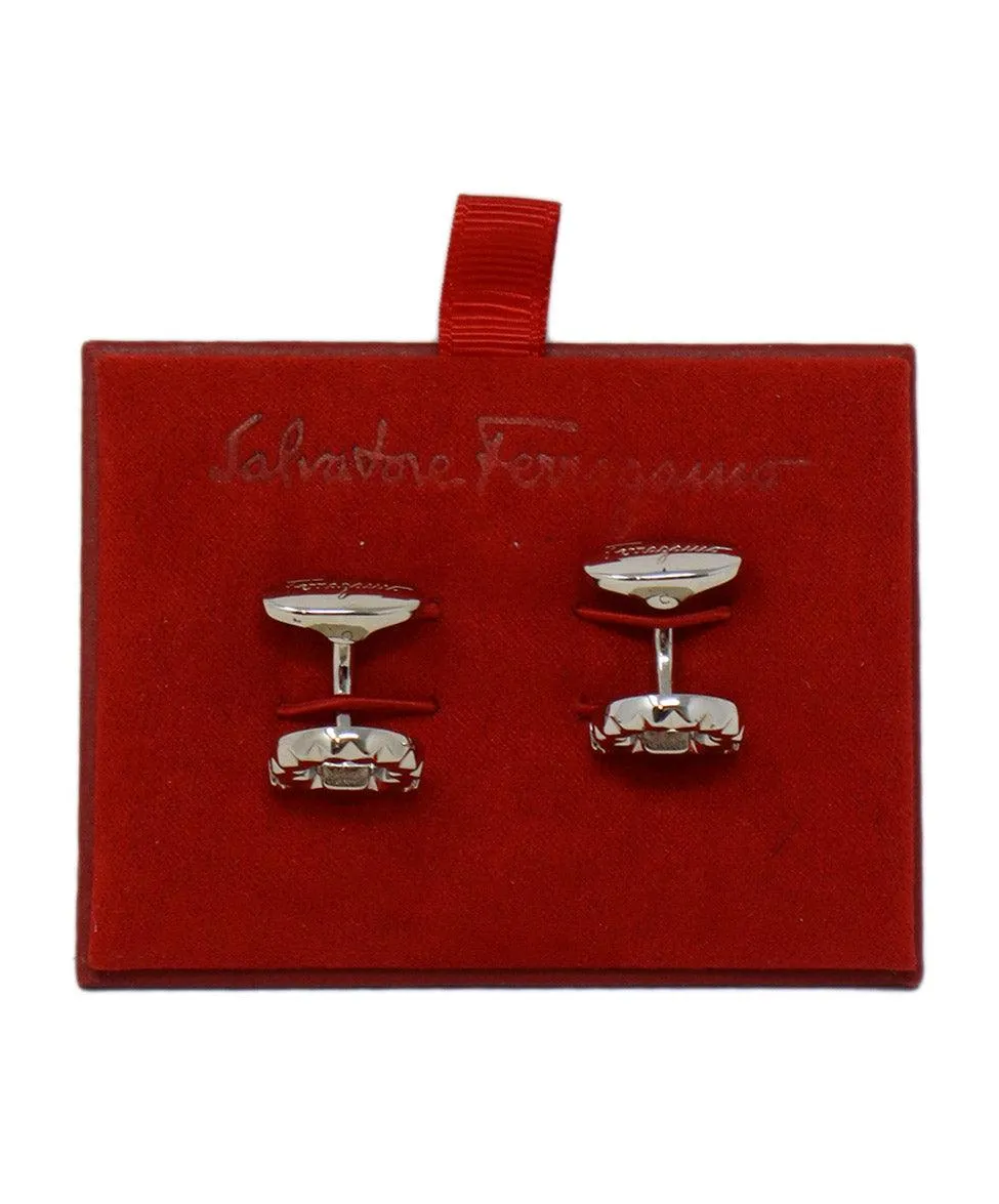 Ferragamo Silver Metal Cufflinks