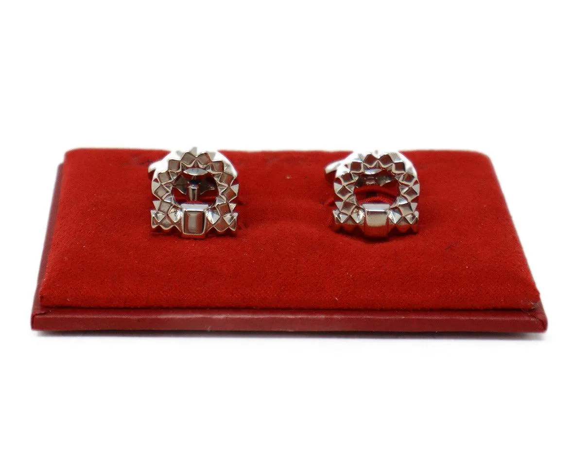 Ferragamo Silver Metal Cufflinks