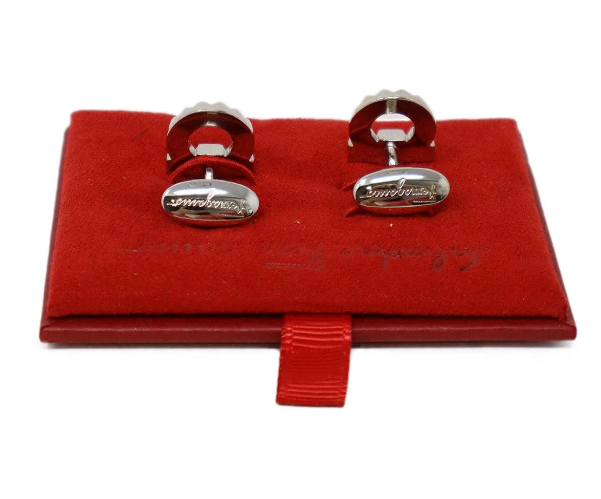 Ferragamo Silver Metal Cufflinks