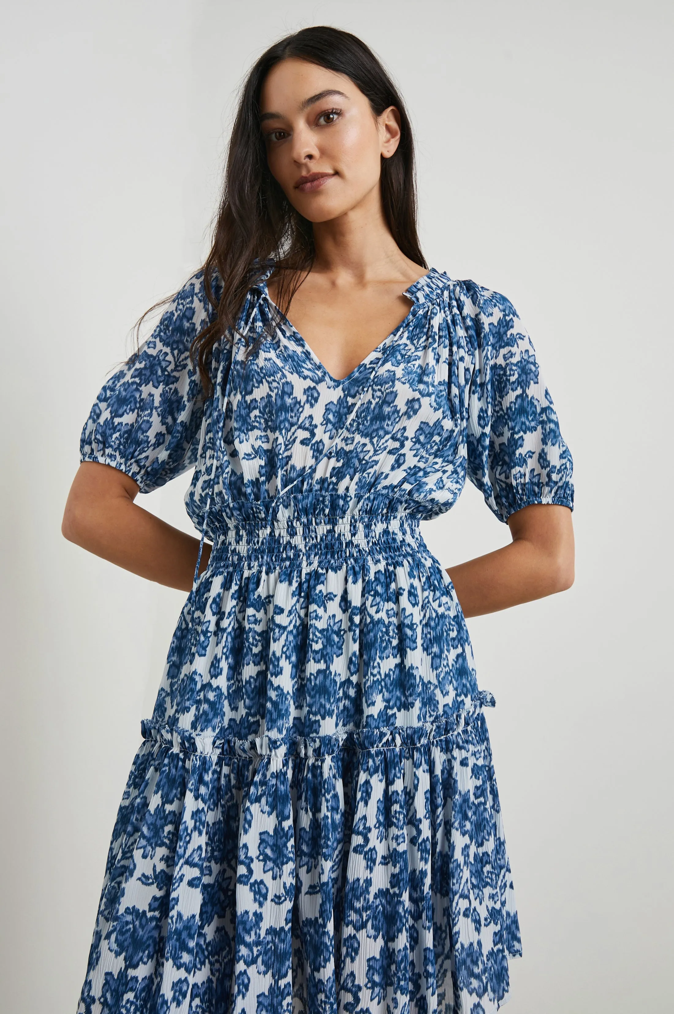 FIORELLA DRESS - CHAMBRAY FLORAL Rails
