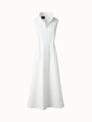 Fit-and-Flare Cotton Midi Dress with Bow 