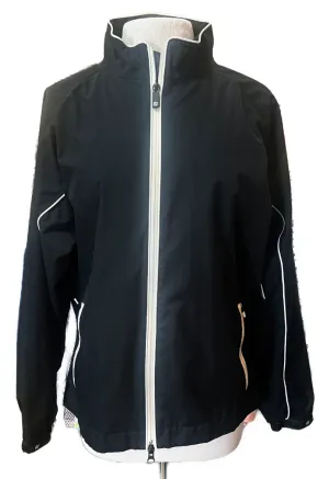 Footjoy Dryjoys Women's Black Full-Zip Rain Jacket Size L MSP$195