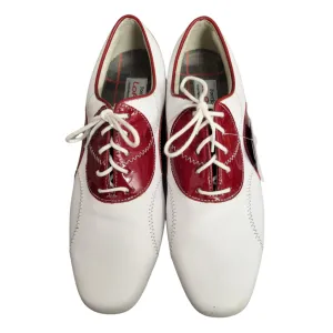 Footjoy Red & White Leather Women's LoPro Golf Shoes Size 8.5