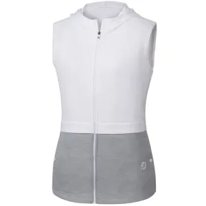 Footjoy White & Gray Double Layer Hooded Vest w/White Titleist Logo Size S